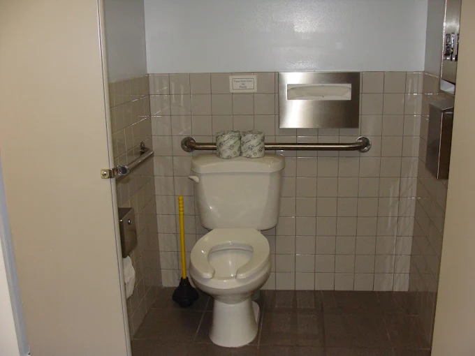Cleaned commercial restroom stall
